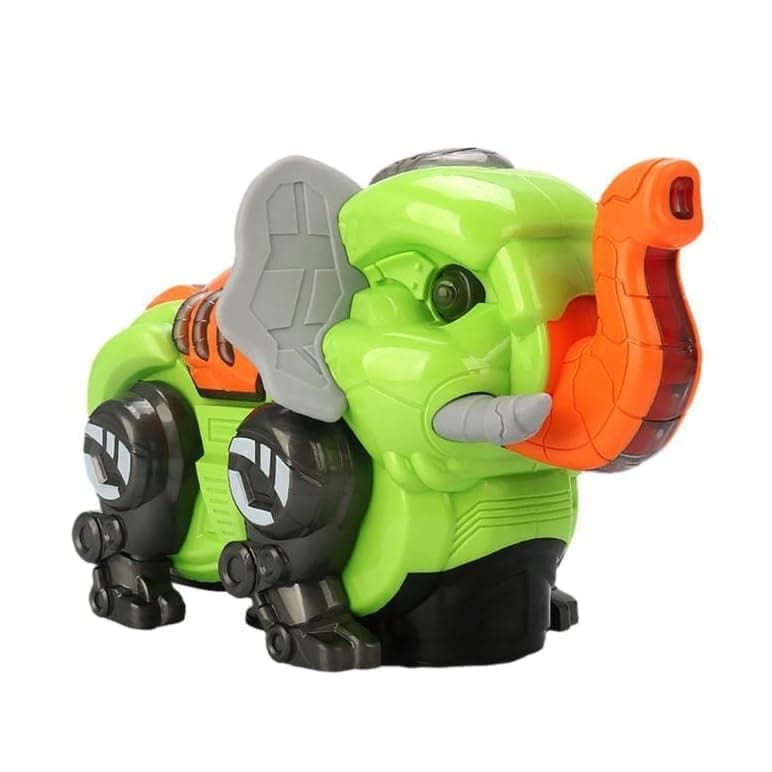 Mechanical Elephant Vehicle Toy with Lights, Music, 360° Rotation & Bump-and-Go Action for Kids (3+ Years)