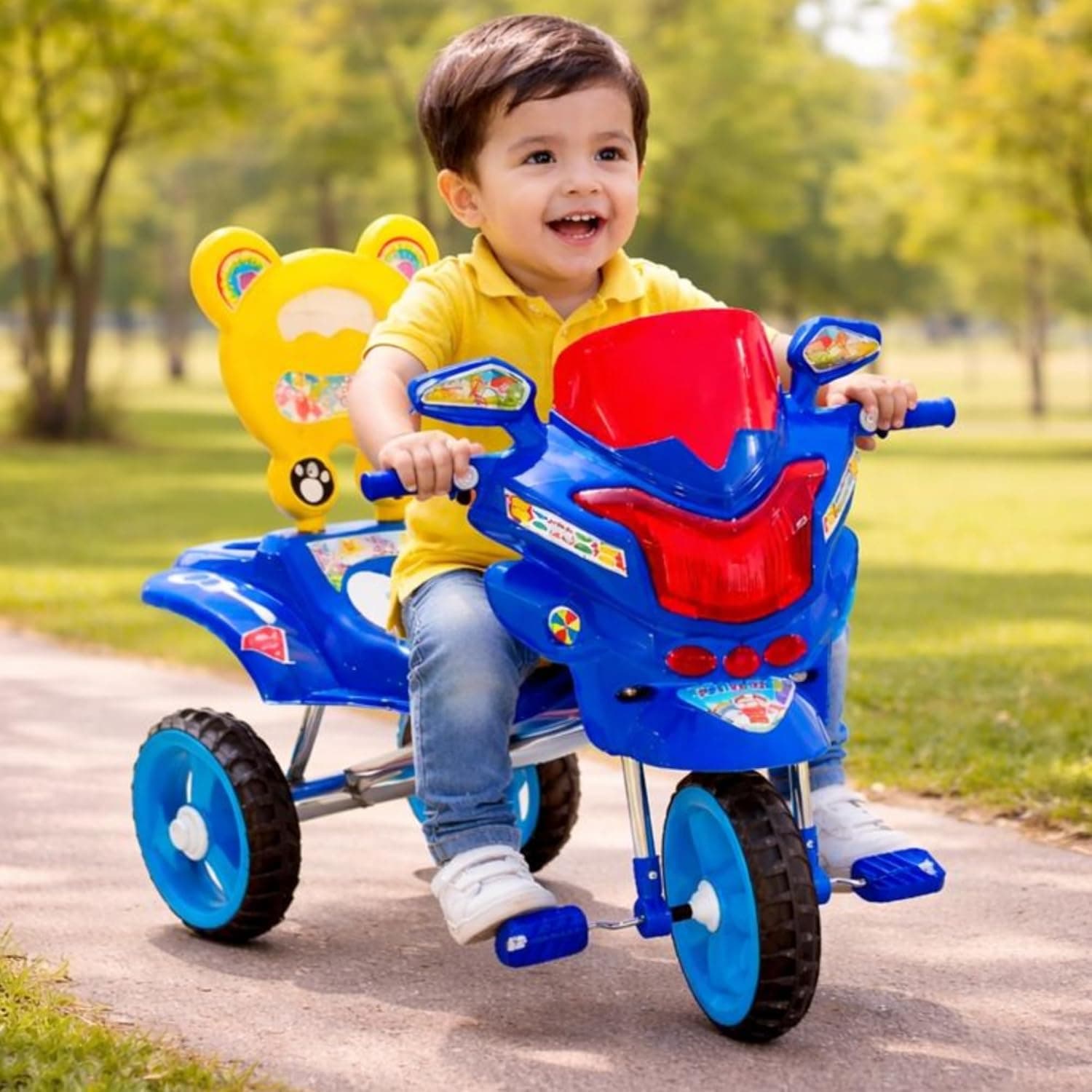 GURTOY Kids Tricycle for 1 to 5 Years | Baby Pedal Tricycle with Backrest & Handle | Safe Ride-On Cycle for Boys & Girls