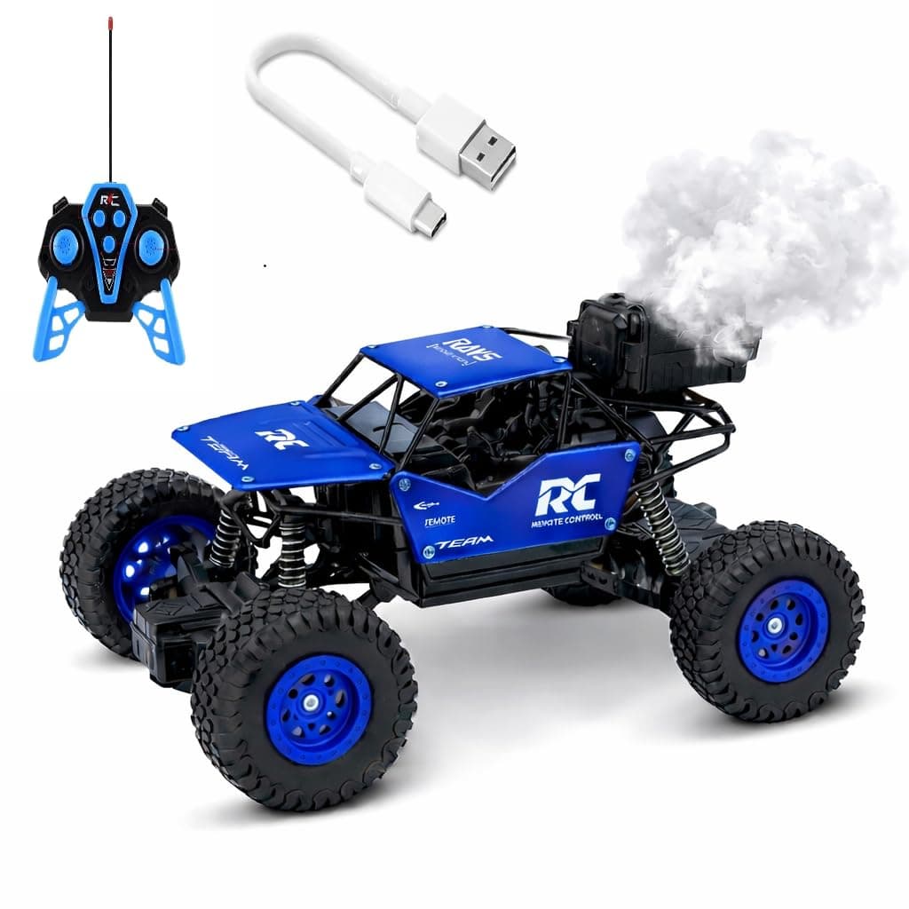 GURTOY Rechargeable Remote Control Rock Crawler Car with Mist Spray | High Speed 4x4 Off Road Monster Truck Toy for Kids