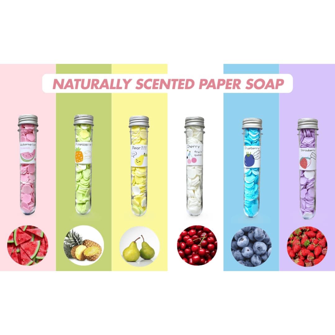 GURTOY® Portable Paper Soap Sheets Pack of 2 | Random Flavours Travel Hand Wash Soap for Kids & Adults
