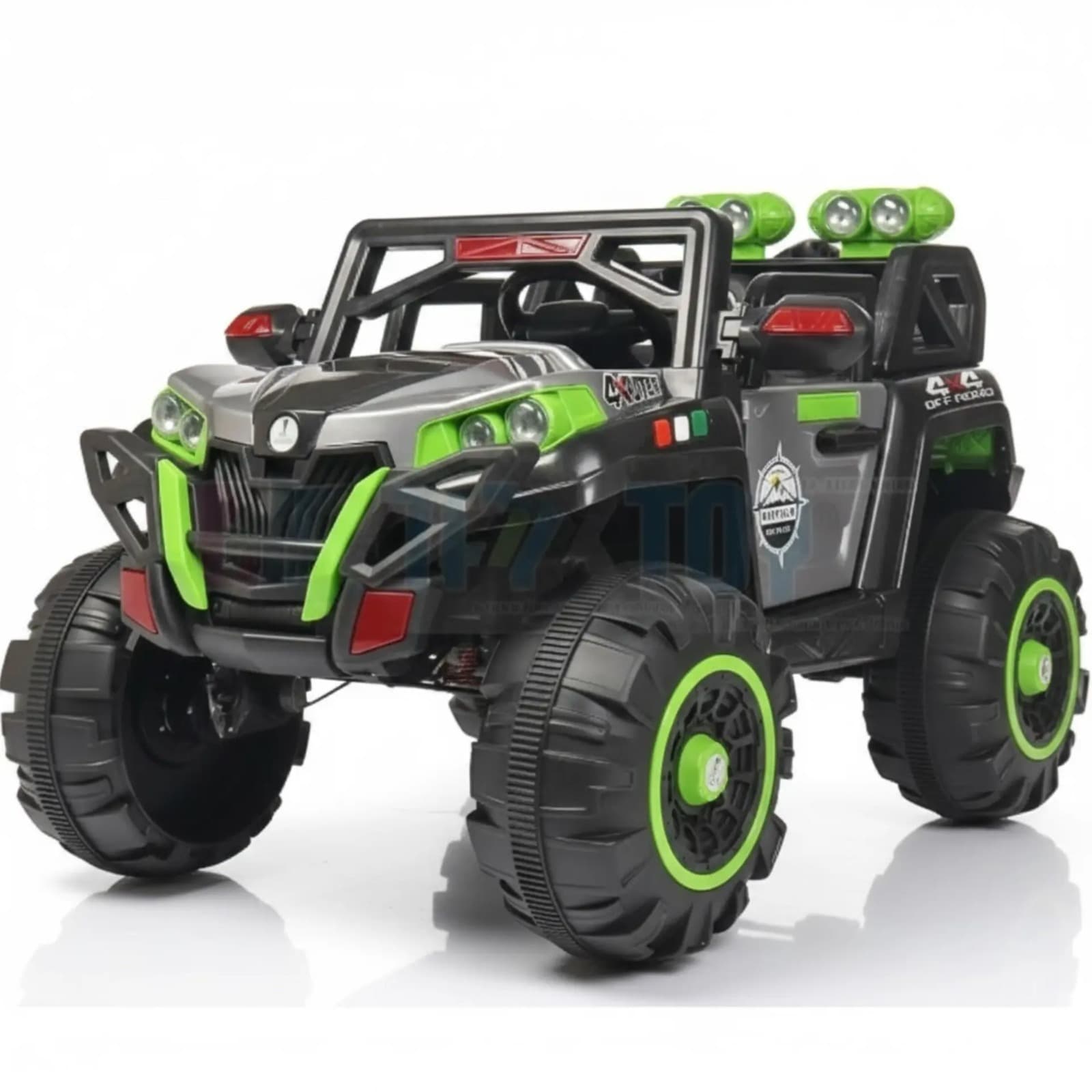 GURTOY® Kids Electric Jeep Ride On Car | Battery Operated Off Road Buggy with LED Lights, Music & Remote Control